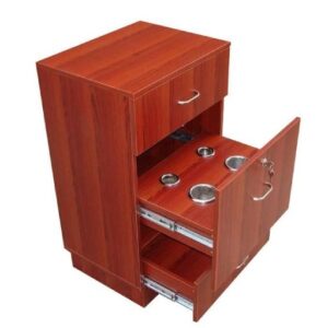 PL939 STYLING STATION WITH DRAWERS BLACK, PEAR WOOD, CHERRY ((DOES NOT COME WITH LOCKS AS SHOWN))