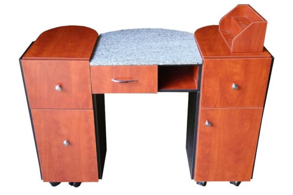 CLASSIC SERIES NAIL TABLE W/ MARBLE TOP AN912A-PEARWOOD ((SHIP ONLY)) ((ONLINE EXCLUSIVE))