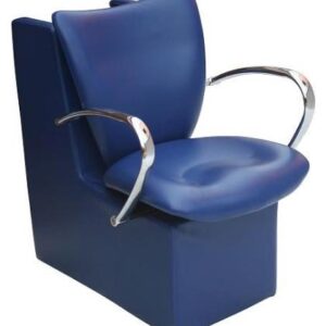 Dryer chair with rounded chrome handle blue