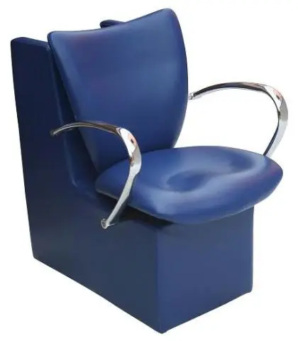 Dryer chair with rounded chrome handle blue