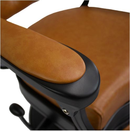 A close-up of the ADAMS Barber Chair by Berkeley (SEVERAL OPTIONS AVAILABLE) 52023 ((SHIP ONLY))  ((ONLINE EXCLUSIVE)).