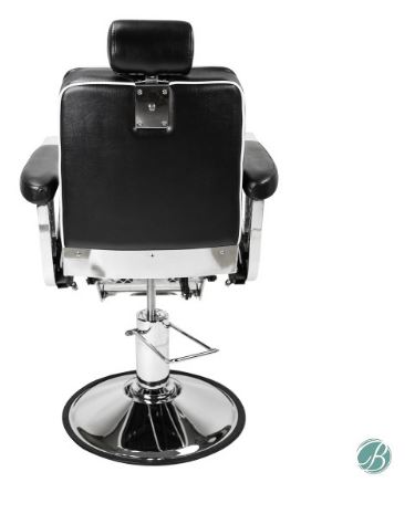 A FITZGERALD barber chair by Berkeley black 31908 on a white background.