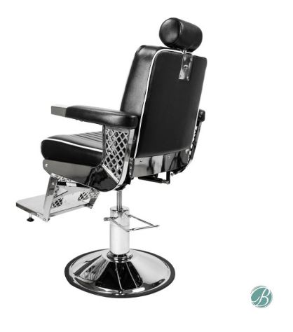 The FITZGERALD BARBER CHAIR BY BERKELEY BLACK 31908 on a white background.