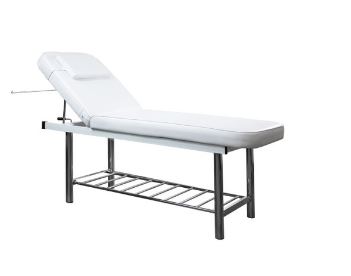 Massage and facial table in white color with storage