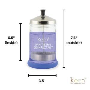 A KEEN ESSENTIALS HEAVY DUTY SANITIZER & DISINFECTANT JAR 21OZ 025 ((SHIP ONLY)) ((ONLINE EXCLUSIVE)) with the words sanitizer and deodorizer.