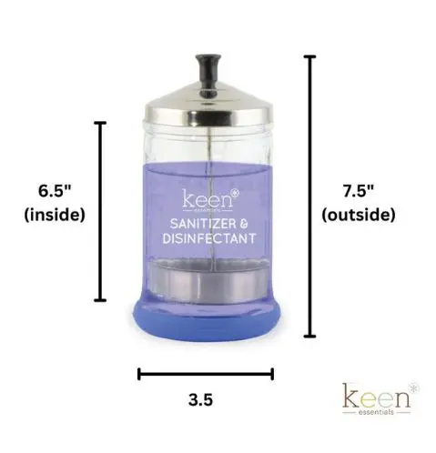 A KEEN ESSENTIALS HEAVY DUTY SANITIZER & DISINFECTANT JAR 21OZ 025 ((SHIP ONLY)) ((ONLINE EXCLUSIVE)) with the words sanitizer and deodorizer.