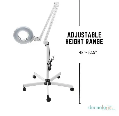 The DERMALOGIC LED MAG LAMP W/ 5-STAR BASE 128 ((Online Exclusive)) ((Ship Only)) is shown on a stand.