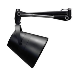A LUX Wall Mounted Hood Hair Dryer by Berkeley 236 ((Online Exclusive)) ((Ship Only)) with a black handle.